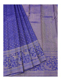 Handwoven Kanchipuram Silk Saree in Royal Blue with Peacock Border and woven pallu