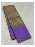 Handwoven Kanchipuram Silk Saree in Violet with Gold-Toned Woven Body