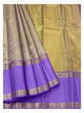 Handwoven Kanchipuram Silk Saree in Violet with Gold-Toned Woven Body