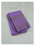 Handwoven Kanchipuram Silk Saree - Lilac with Gold-Toned Border front view