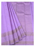 Handwoven Kanchipuram Silk Saree - Lilac with Gold-Toned Border