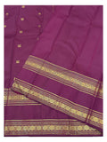 Handwoven Kanchipuram Silk Saree - Maroon with Gold-Toned Woven Border