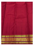 Handwoven Kanchipuram Silk Saree - Parrot Green with Maroon Elephant Border