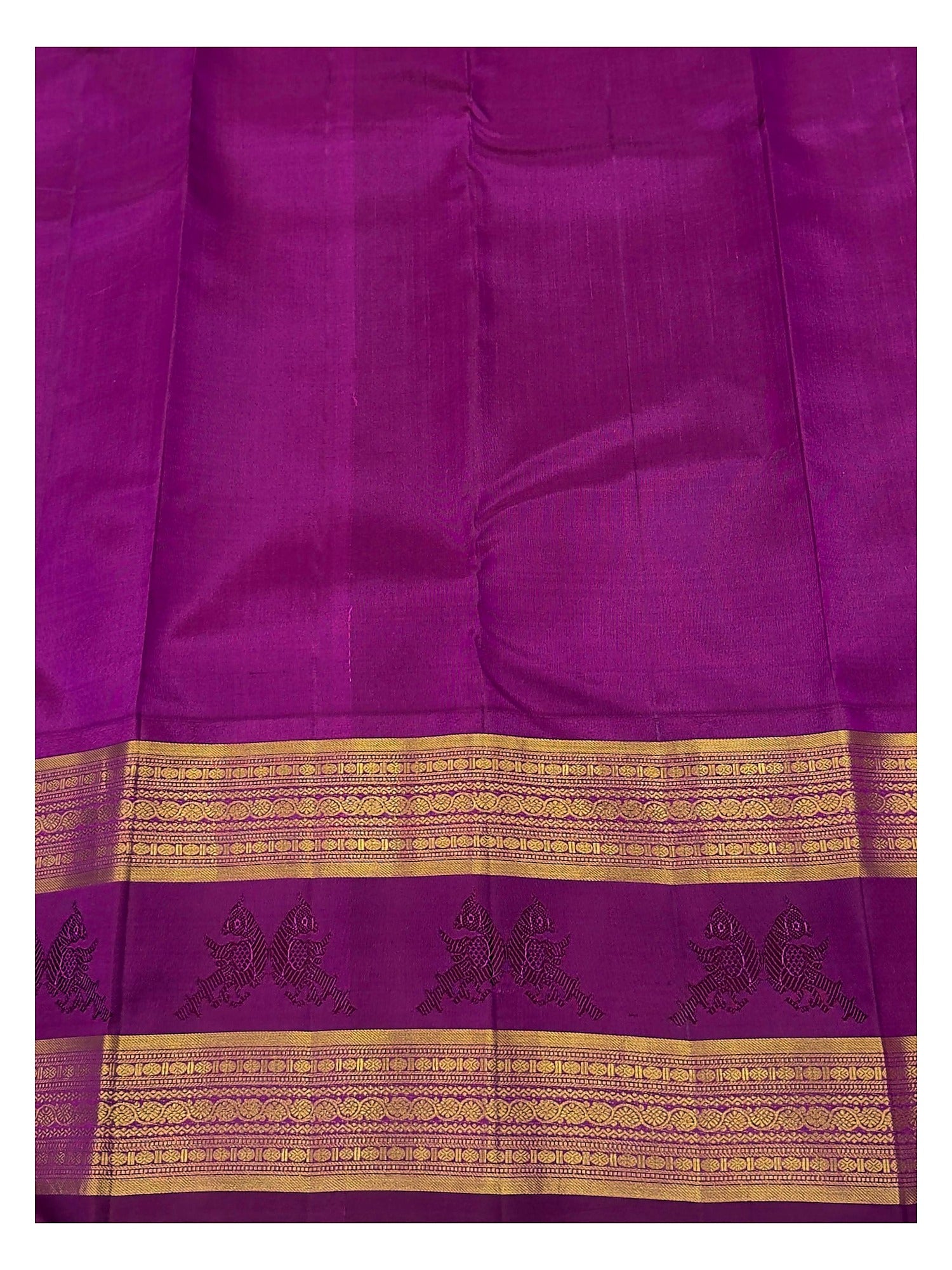 Handwoven Kanchipuram Silk Saree - Pink with Contrast Magenta Border