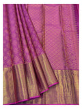 Handwoven Kanchipuram Silk Saree - Pink with Rich Gold Zari Border