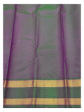 Handwoven Kanchipuram Silk Saree - Purple with Green Border front view