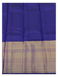 Handwoven Kanchipuram Silk Saree - Royal Blue with Gold Floral Vine Weave and Broad Zari Pallu