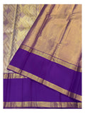 Handwoven Kanchipuram Silk Saree - Royal Purple with Gold Zari Pallu
