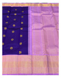 Handwoven Kanchipuram Silk Saree - Royal Purple with Lilac Border & Pallu