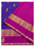 Handwoven Kanchipuram Silk Saree - Royal Purple with Magenta Contrast Pallu