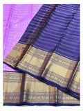 Lavender Purple Pure Silk Saree with Gold Butta Checks and Royal Blue Contrast Pallu