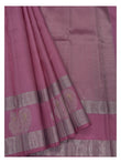 Pink Handwoven Kanchipuram Silk Saree with Peacock Motif