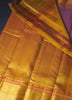 Korvai Border Saree with Devadatta (Flying Horse) & Coin Butta, Accented with Orange-Pink Border Highlights
