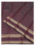 Pure Silk Saree - Deep Maroon with Gold Border and Rich Woven Pallu front view