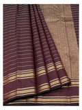 Pure Silk Saree - Deep Maroon with Gold Border and Rich Woven Pallu