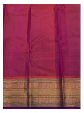 Magenta contrast pallu with broad gold-toned woven border