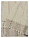 Close view of the pallu and zari border on the pure silk saree