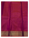 Pure Silk Saree - Mustard and Ivory Checks with Magenta Zari Border