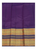 Pure Silk Saree - Pallu detail with purple and gold-toned woven border