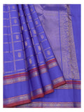 Purple Handwoven Kanchipuram Silk Saree with Maroon Border