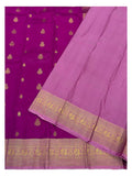 Rani Pink Pure Silk Saree with Gold Zari Border