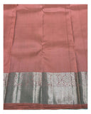 Rose Pink Handwoven Kanchipuram Silk Saree with Butta Motifs and Floral Zari Border