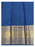 Royal Blue Handwoven Kanchipuram Silk Saree with Gold Butta Motifs and Antique Zari Border