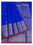 Royal Blue Handwoven Kanchipuram Silk Saree with Gold Zari Border