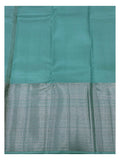 Sea Green Handwoven Kanchipuram Silk Saree with Silver Woven Motifs and Rich Silver Pallu