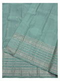 Silk Mark Certified Handwoven Kanchipuram Silk Saree in Seafoam Green with Silver-Toned Woven Border