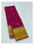 Silkmark Certified Pure Silk Saree - Magenta with Mustard Contrast Border