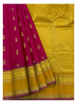 Silkmark Certified Pure Silk Saree - Magenta with Mustard Contrast Border