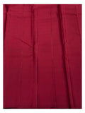 Wine Handwoven Kanchipuram Silk Saree with Gold-Toned Buttas and Floral Pallu front view