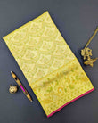 Magnificent Silk Saree with Floral Buttas and Uniquely Embellished Pallu