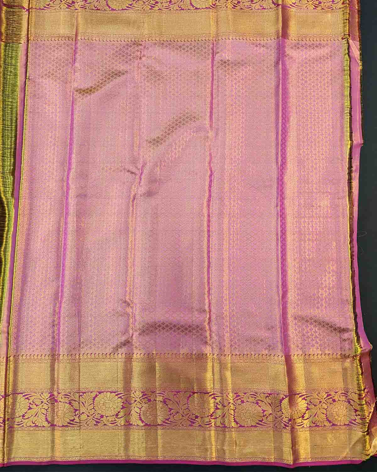 Flower-infused Wedding Silk Saree with Intricate Pallu