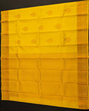 Mango Yellow Floral Zari Buttas with Detailed Embellished Pallu