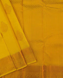 Mango Yellow Floral Zari Buttas with Detailed Embellished Pallu