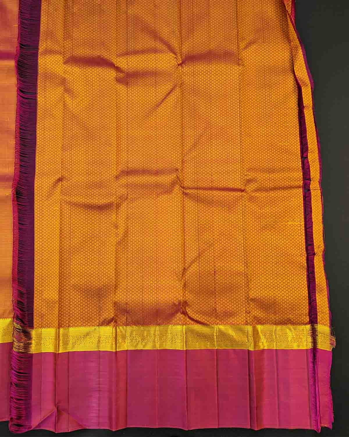 Mango Yellow Saree with Contrast Paisley-Floral Border