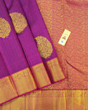 Unique Violet Saree with Floral Buttas and Decorated Pallu