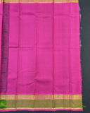 Luxurious Royal Grey Kancheepuram Silk Saree featuring a delicate gold border