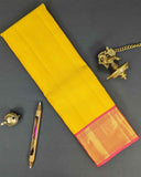 Ornate Yellow Saree with Contrast Pallu and Border