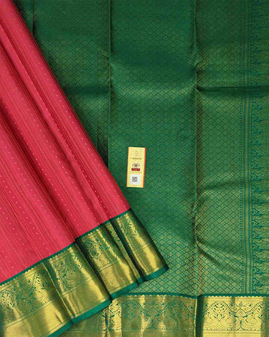 Elegant Saree with Chakra buttas and Contrast Annapakshi Border