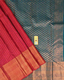 Self-border Saree with Diamond Zari Buttas and Annam Border