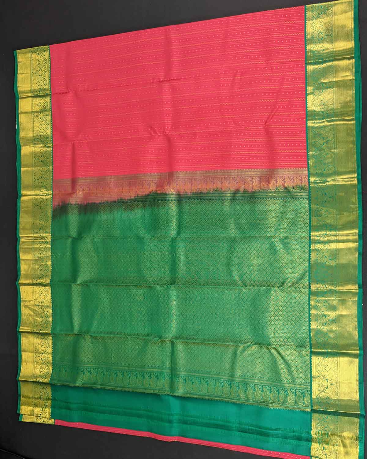 Elegant Saree with Chakra buttas and Contrast Annapakshi Border
