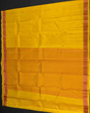 Sunset Yellow Kamalam Zari Buttas and Diamond Decorated Pallu