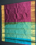 Chakra-Droplets Patterned Buttas Saree with Paisley Border