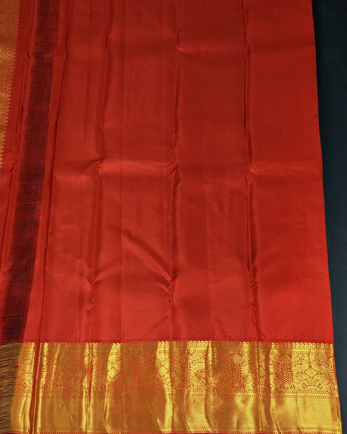 Vivid Kamalam Zari Buttas Traditional Saree with Annam Border