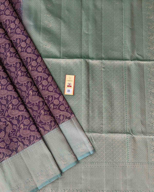 Annapakshi Zari Kanchipuram Soft Silk Saree with Buttas Motifs and Border