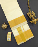 Kanchi Silk Double Dhoti with Golden Jari for Men